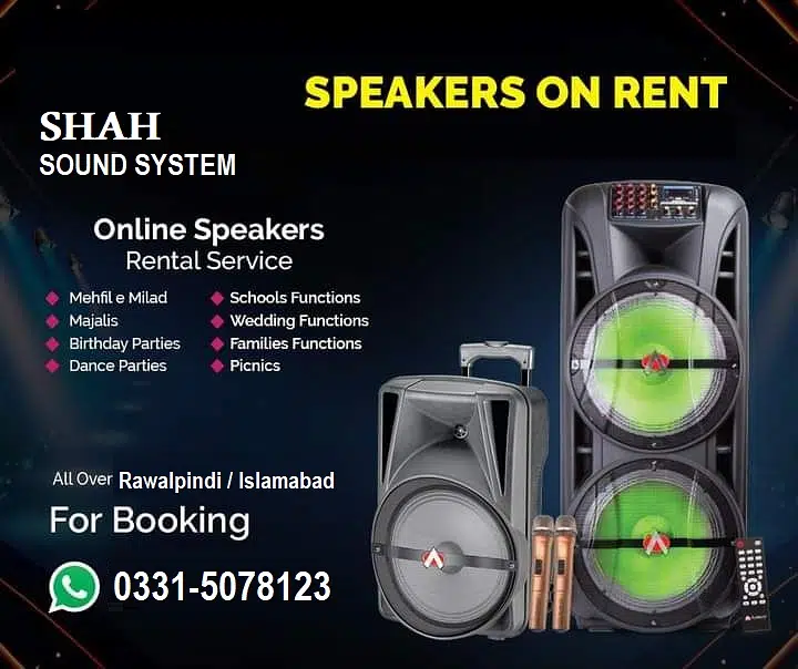 Speakers store for rent